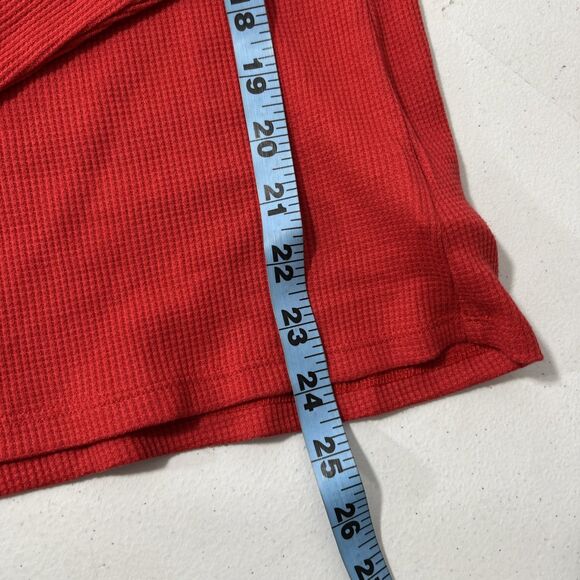 Gap Top Womens Medium Red Thermal Waffle Knit V Neck‎ Stretch Blouse - Picture 9 of 9